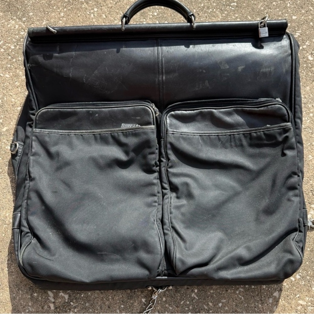Vintage 1992 Coach Black Leather/ Canvas Garment Bag 5492 USA Made Travel Bag - Picture 14 of 16